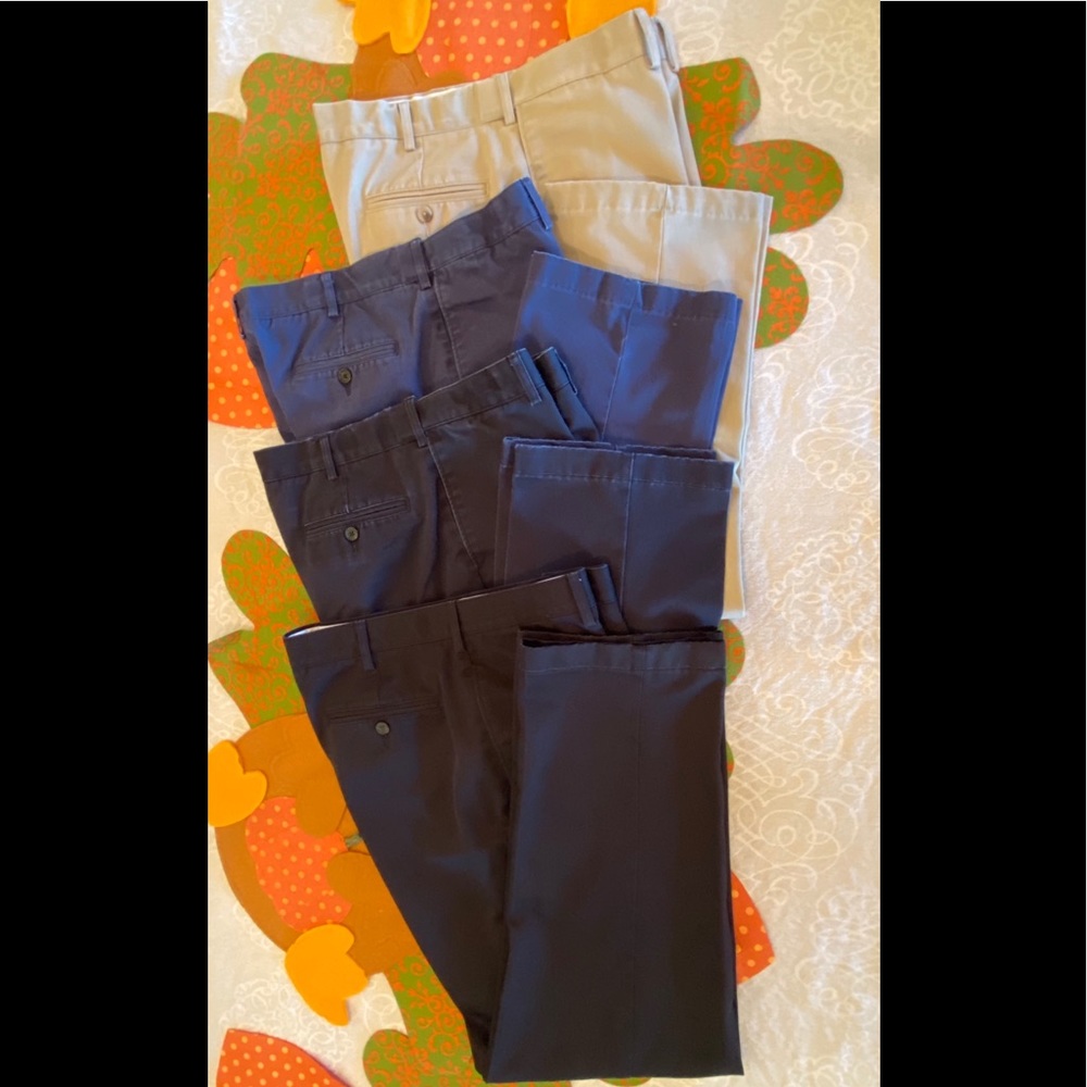 Lands End flat front/no cuff chinos - 4 pairs